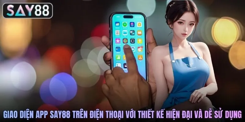 Giao diện app SAY88 trên điện thoại với thiết kế hiện đại và dễ sử dụng