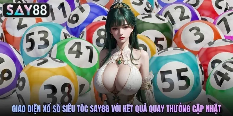 Giao diện xổ số siêu tốc SAY88 với kết quả quay thưởng cập nhật liên tục