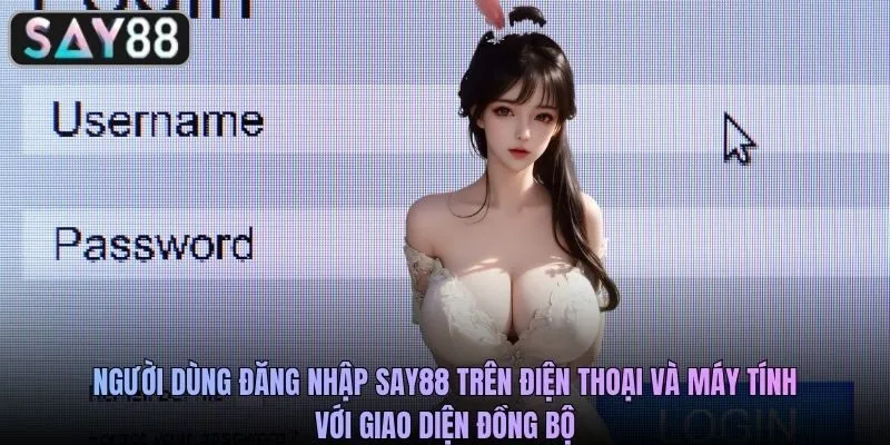 Người dùng đăng nhập SAY88 trên điện thoại và máy tính với giao diện đồng bộ