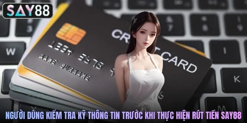 Người dùng kiểm tra kỹ thông tin trước khi thực hiện rút tiền SAY88